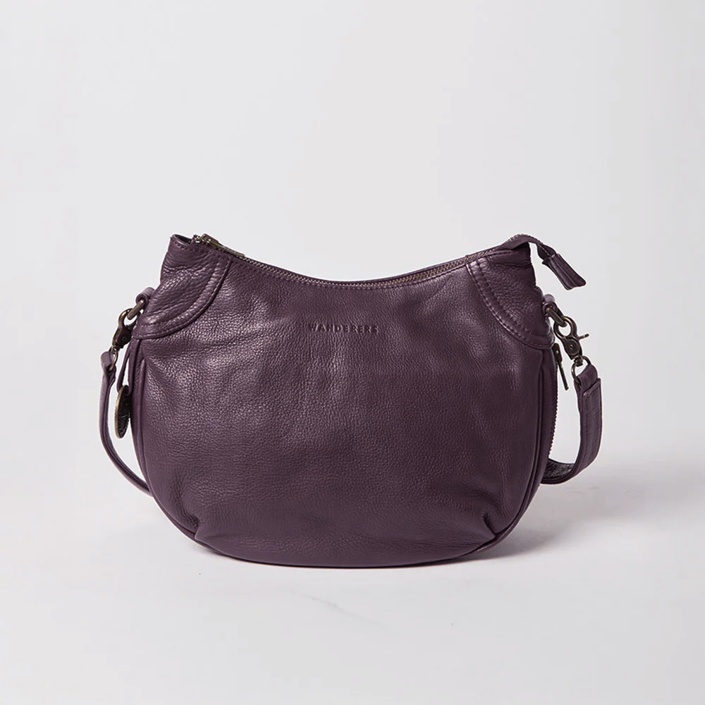 crossbody travel bags The Santorini Crossbody / Mulberry | Full Grain, Buttery Soft Leather Goods