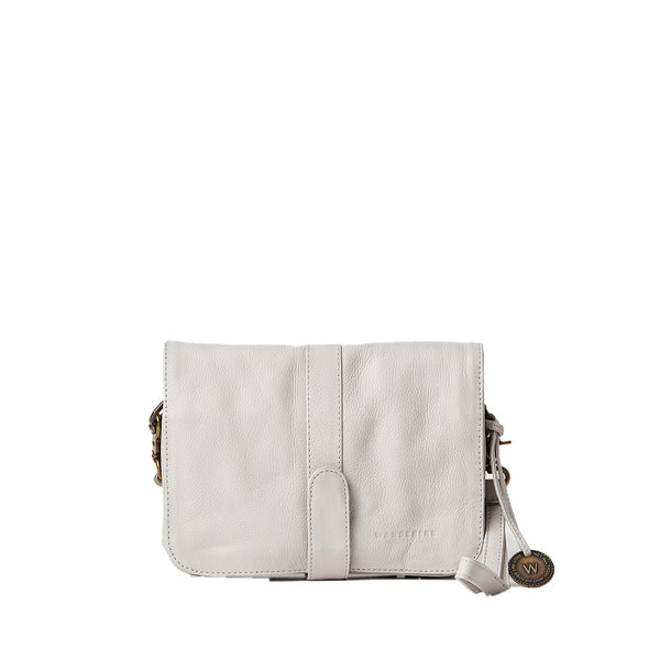Emilie clutch with flap closure and removable crossbody strap in T