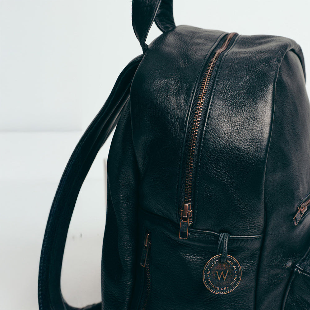 buy online leather backpack padded FADEON Laptop for Women, Vegan 15.6 inch Computer bag The drawstring and thorn The Californian The Wanderers